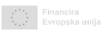Siv logotip Evropske unije z besedilom »Financira Evropska unija«.