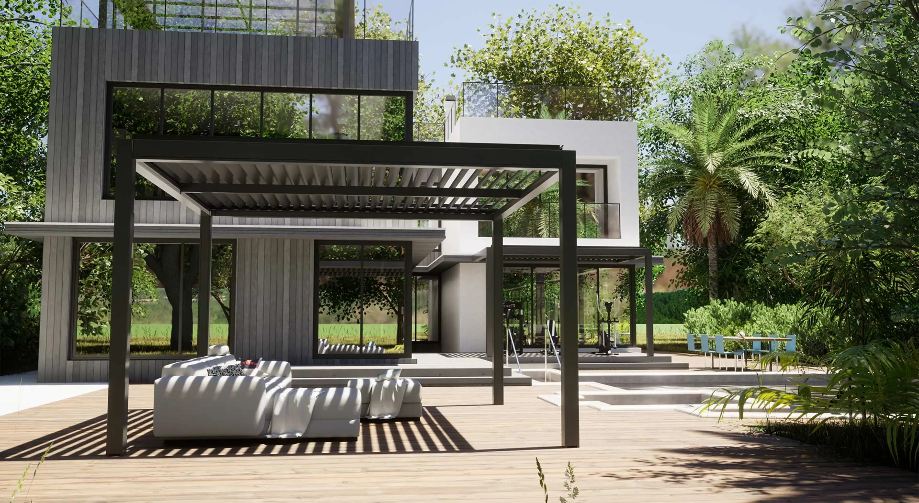 Crna Bioklimatska Pergola Qbox Easy